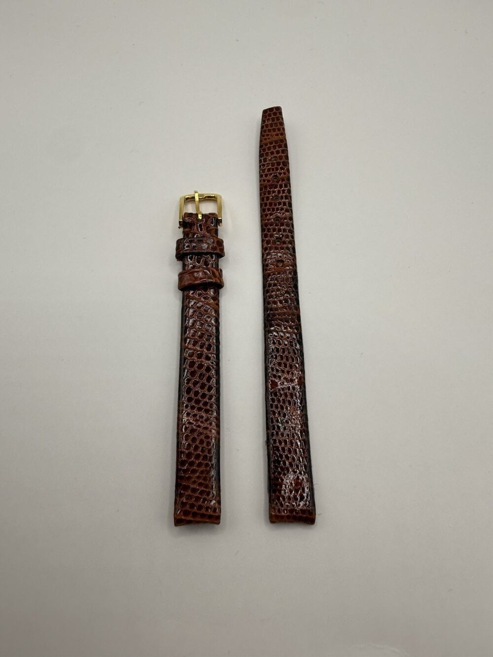 8mm KREISLER Genuine Lizard Honey NOS Vintage Watch Band & Gold-Tone Buckle